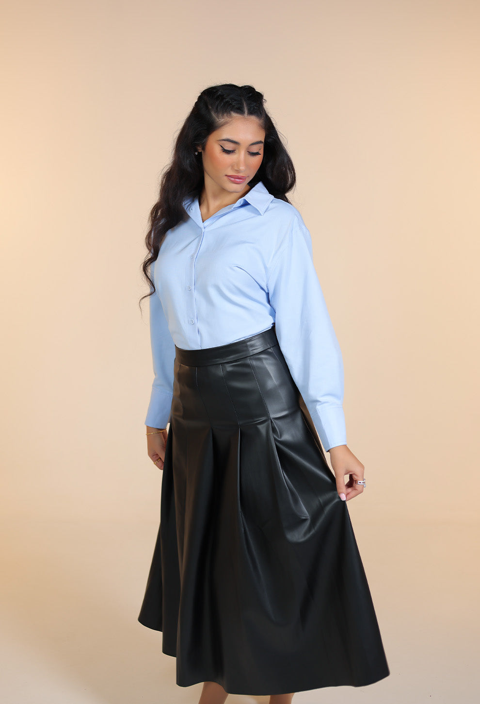 Long Leather Skirt