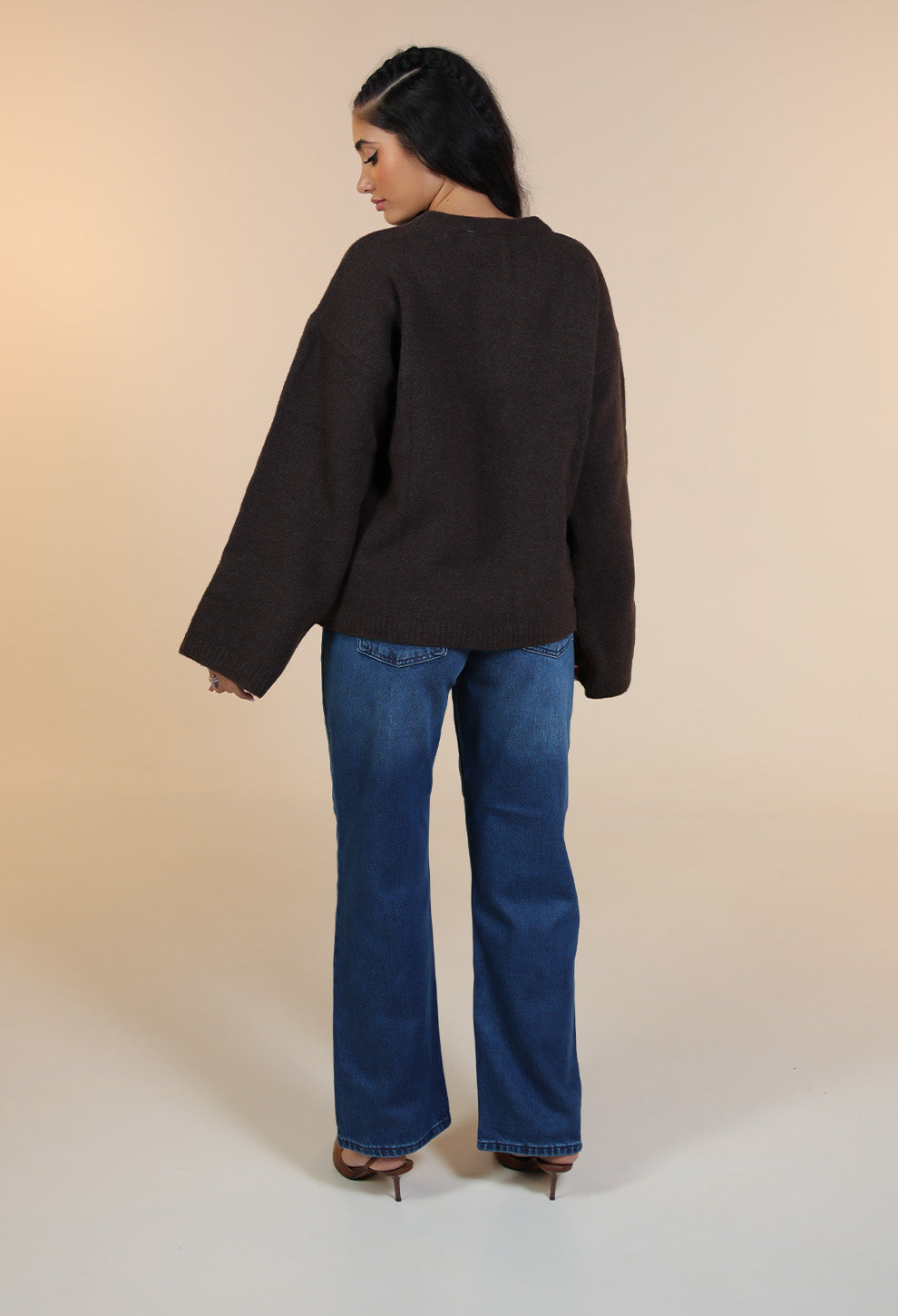 Flared Sleeve Wool Top