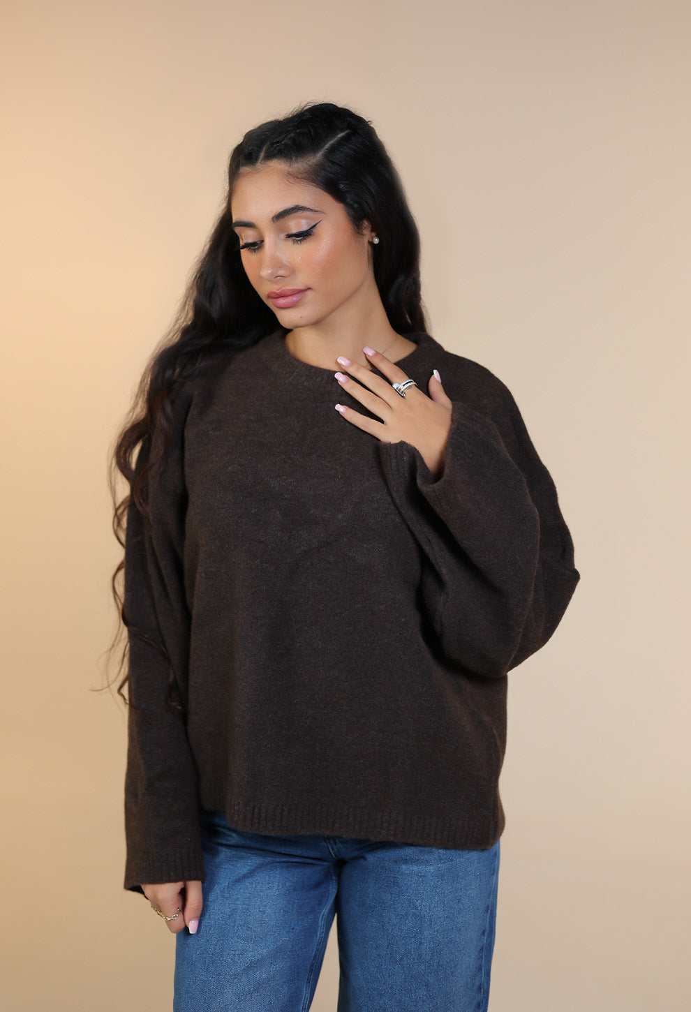 Flared Sleeve Wool Top