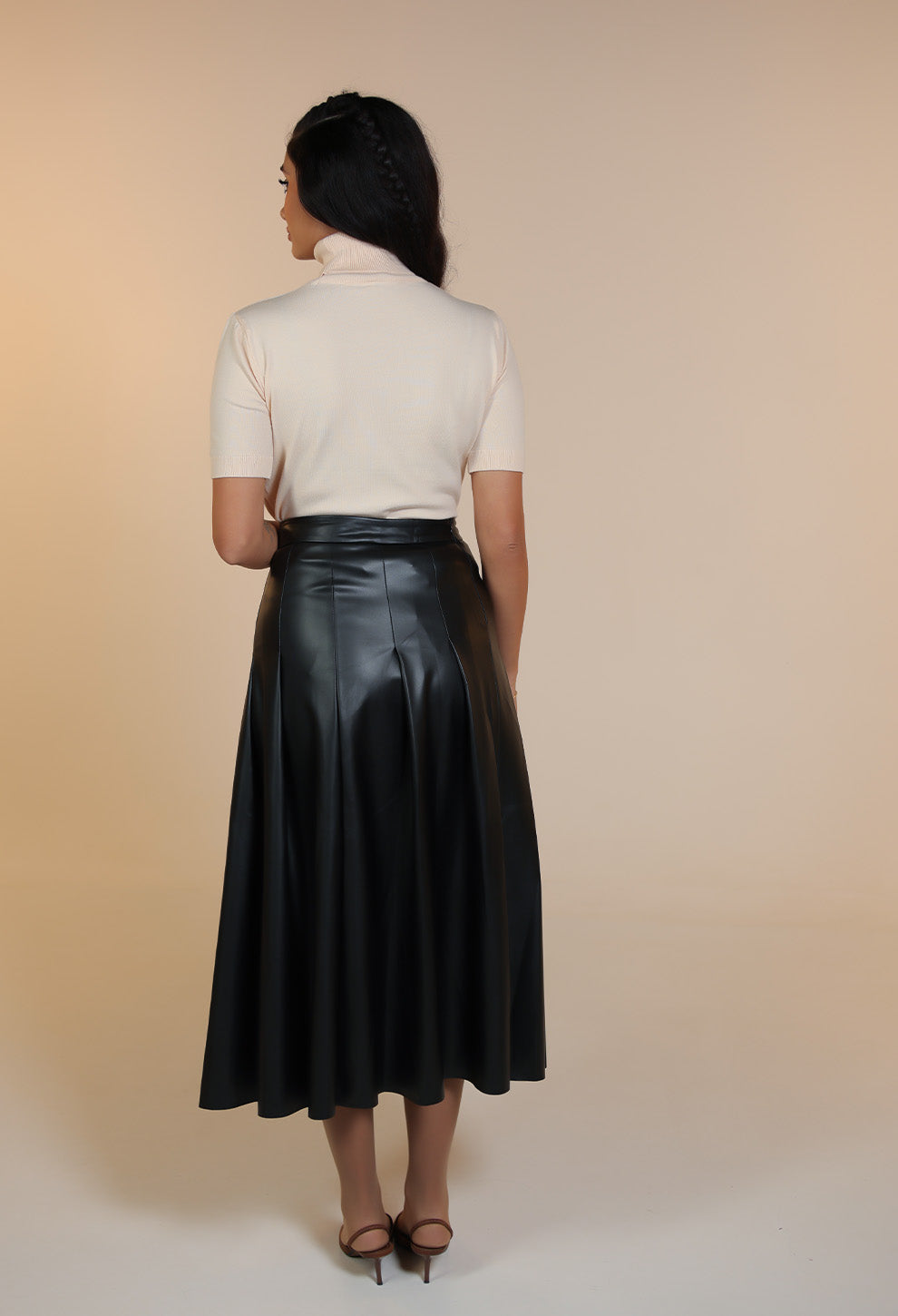 Wool Short-Sleeve Turtleneck